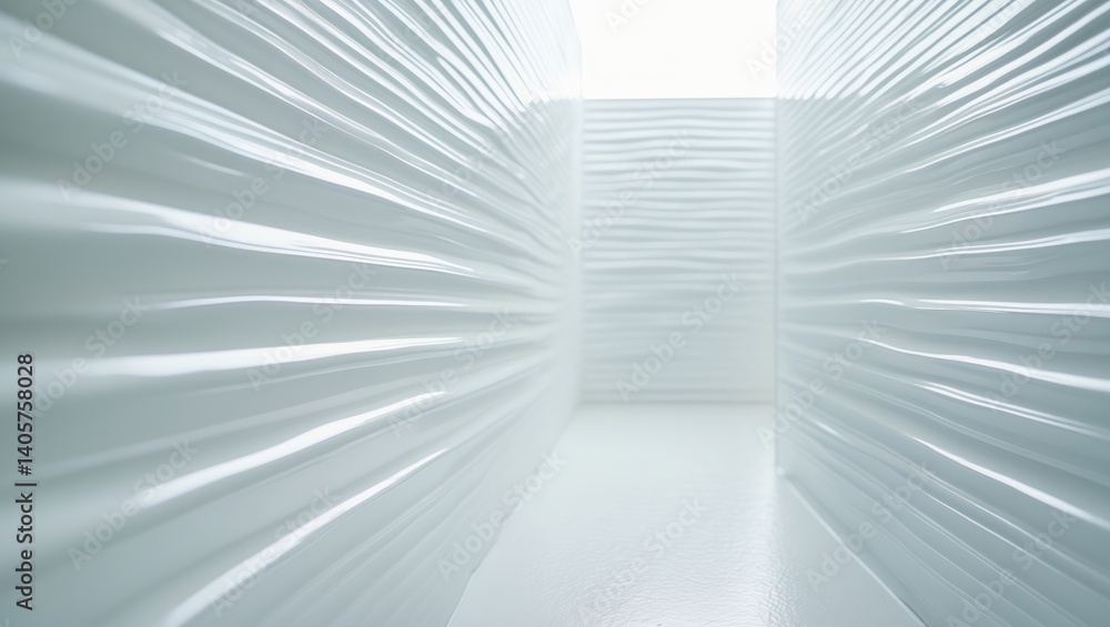 Poster white glass sheet wall or corrugated wall texture pattern for background use. frosted wave glass in 