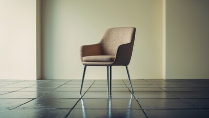 Obraz premium Upholstered armchair for a modern kitchen setting