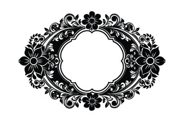 vintage frame with floral ornament