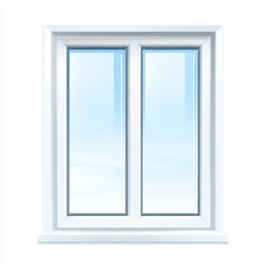 White double-hung window, clear glass