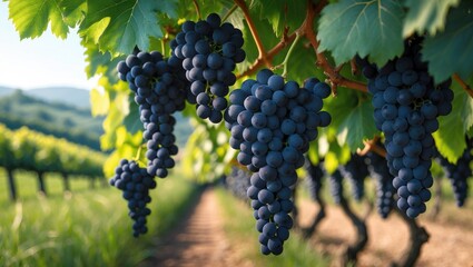 Naklejka premium Cluster of blue grapes.