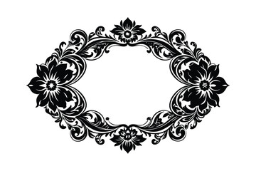 vintage frame with floral ornament