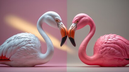 Naklejka premium Brightly Colored Flamingo Pool Accessories in the Background