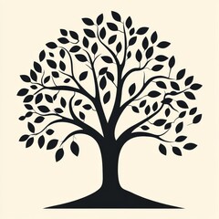 Silhouetted tree illustration