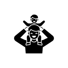 Stylized Dad with Child on Shoulders Illustrating Family Bonding