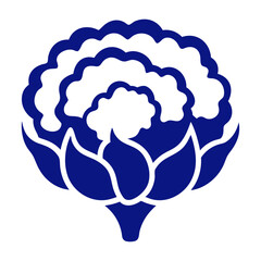 Sky and blue color botanical cauliflower vegetable icon design