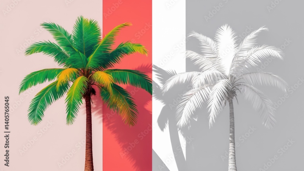 Poster coconut tree with clipping path on transparent background