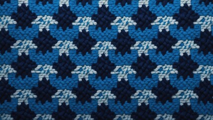 Textured wool backdrop in blue and grey tweed. Coat detail. High-end suit fabric. Continuous houndstooth design.