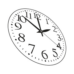 Classic black and white round wall clock