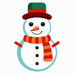 Christmas snowman clipart on white background 