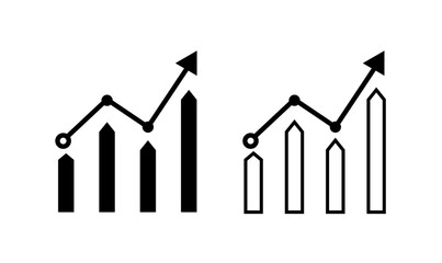 business graph icon, Growth icon set, business growth icons set flat line icons