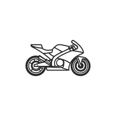 Obraz premium Sportbike Outline Drawing on Transparent Background, Motorcycle Icon Style