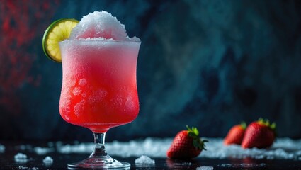 Delight in a refreshing daiquiri that mixes fresh strawberries with rum and lime juice for a fruity, spirited cocktail with a smooth aftertaste.