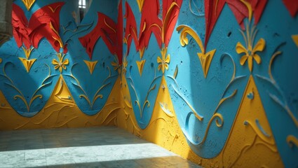 Wall featuring a vibrant concrete texture design