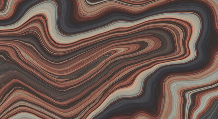 Obraz premium Swirling Earth Tones: Abstract Liquid Marble Texture AI Generated