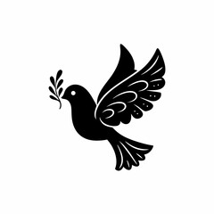   creative Silhouette dove Icon Vector Illustration

