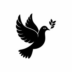 Obraz premium creative Silhouette dove Icon Vector Illustration 