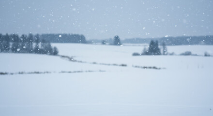 Serene Winter Landscape: Snowfall's Gentle Embrace AI Generated