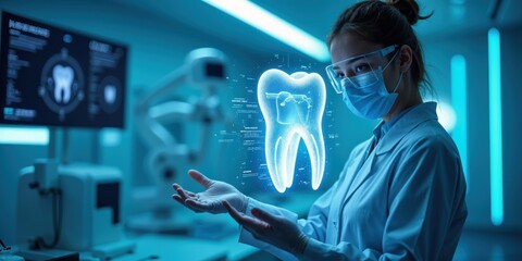 Dentist with holographic tooth.