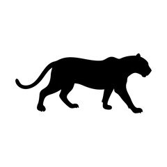 Obraz premium High-Quality Leopard Silhouette Vector in Black on Clear Transparent Background