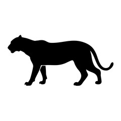 Leopard Black Silhouette Vector Art on Transparent Background for Creative Projects