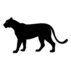 Leopard Black Silhouette Vector Art on Transparent Background for Creative Projects