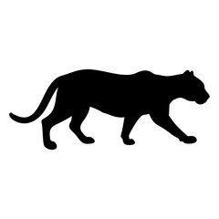 Leopard Black Vector silhouette isolated on transparent background