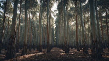 Naklejka premium Plantation of Eucalyptus Trees