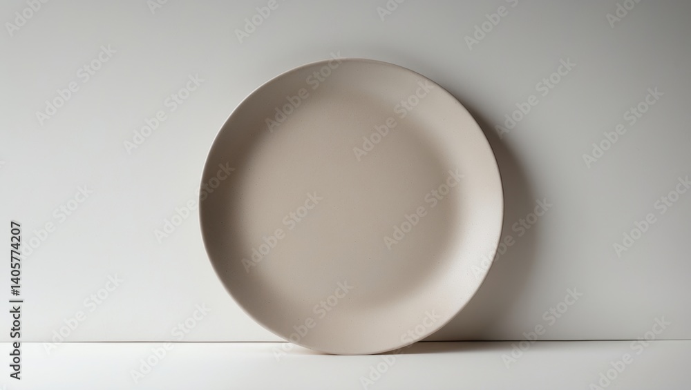Poster isolated empty handmade ceramic dish against a white backdrop, suitable for cut-outs and design uses
