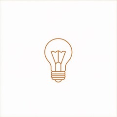 Simple lightbulb icon.  A basic, outlined illustration of a lightbulb, highlighting illumination and ideas