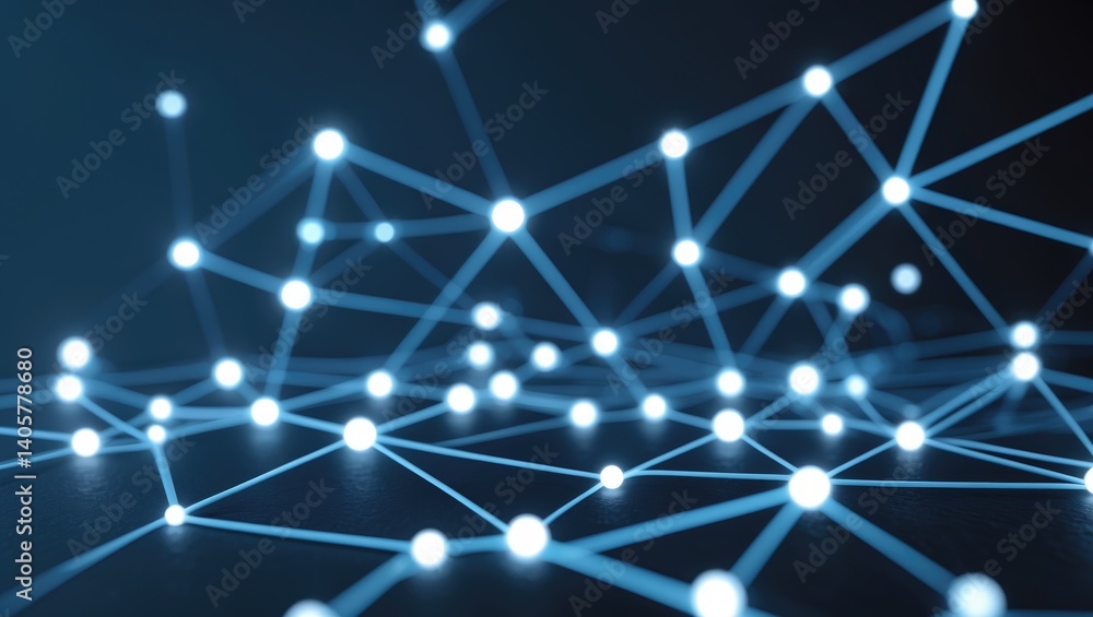 Aufkleber blockchain network - abstract dots linked on a backdrop. internet connectivity, conceptual represent