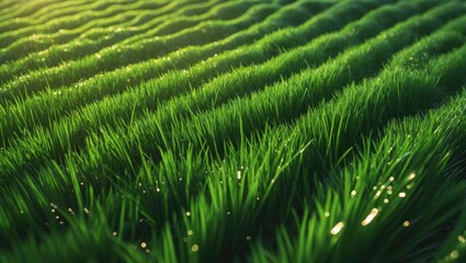 Fototapeta premium Textured pattern of green grass for background design