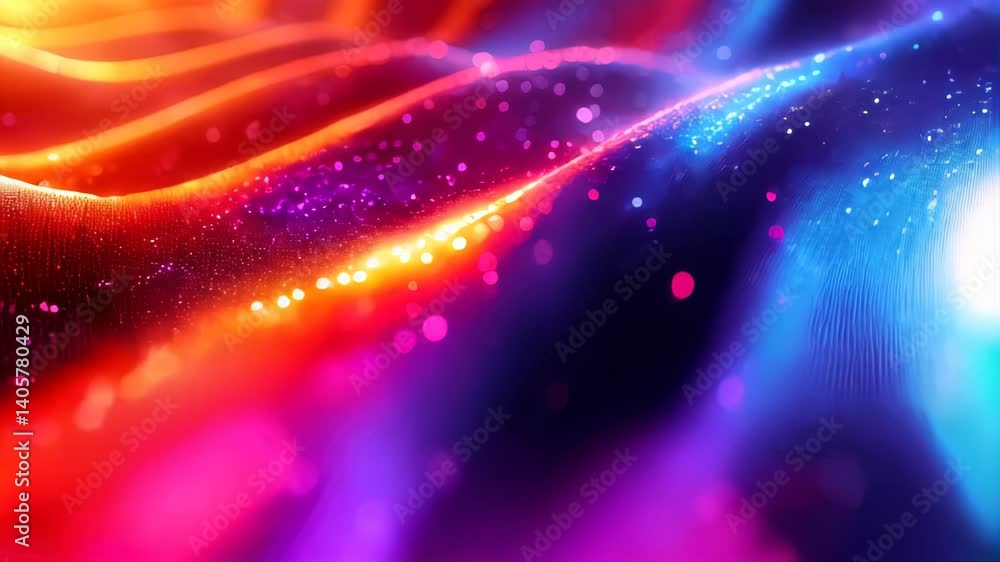 Poster a mesmerizing abstract holographic background featuring shimmering gradients of vibrant colors in wa