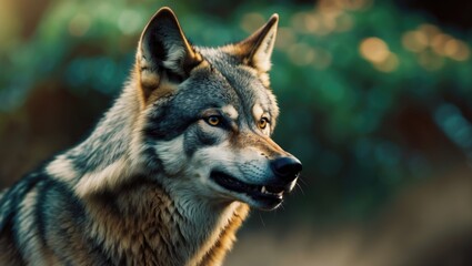 Obraz premium Wolf howling portrait.