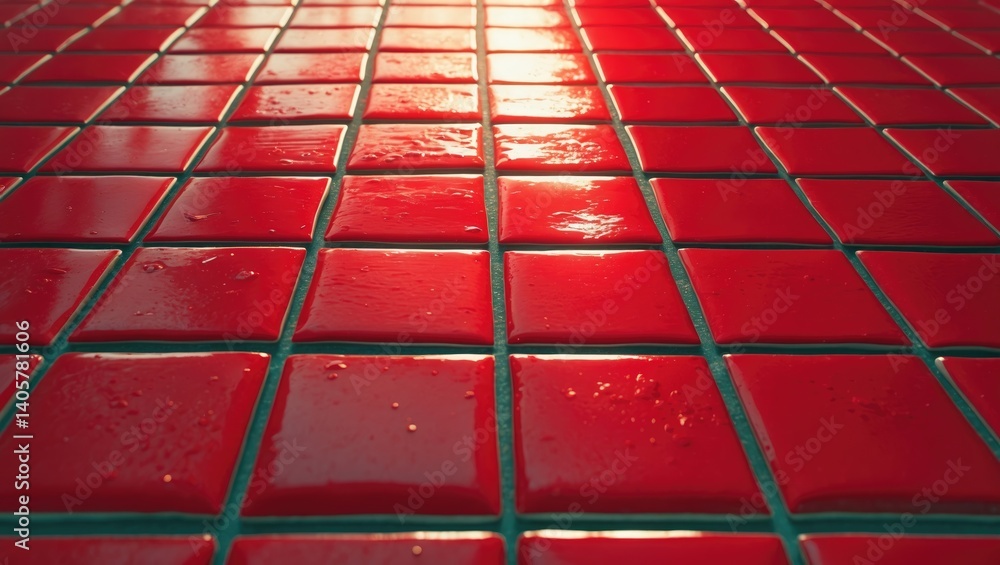Poster background and texture of red tiles