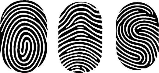 Fingerprint lock secure security logo vector icon. 