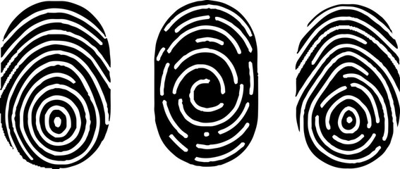 Digital fingerprint, finger print fingerprint lock secure security logo vector icon illustration. 