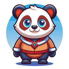 Cute panda character in stylish outfit