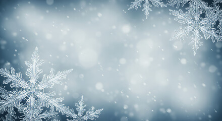 Winter's Embrace: Delicate Snowflakes in a Frost-Kissed Sky AI Generated