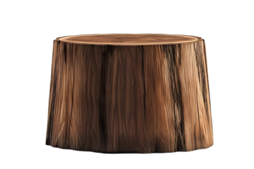 Realistic Isolated Wood Log Stump With Transparent Background