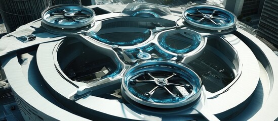 Futuristic Aerial Transportation Hub