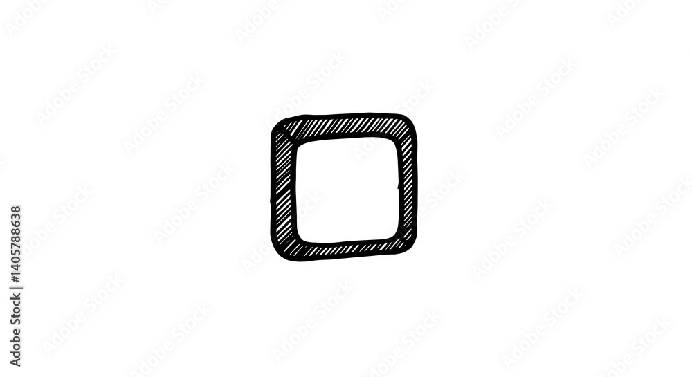 Poster hand-drawn vector graphic isolated on white background. illustration of a square shape in sketched f