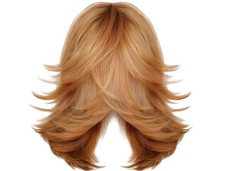 Naklejka premium Realistic Brown Layered Hairstyle with Transparent Background Isolated