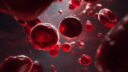 Fototapeta premium Red blood cells microscopic close-up
