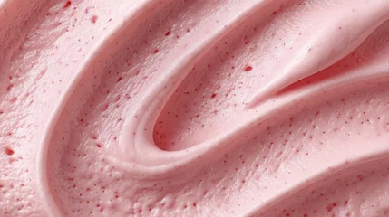 Poster Restaurant Strawberry yogurt close-up texture. Food background  © Jane Kelly