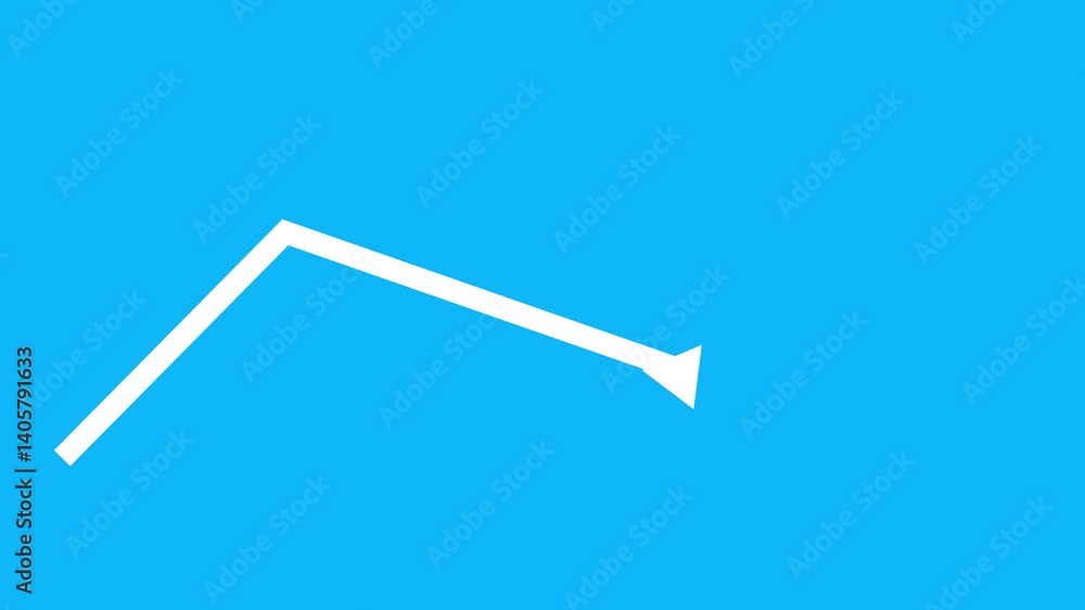 Aufkleber business graph up arrow animation 4k video. business growth arrow and graph chart arrow on a backgro