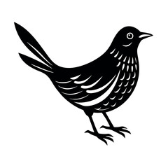 High Quality Willer Bird Black Vector Art

