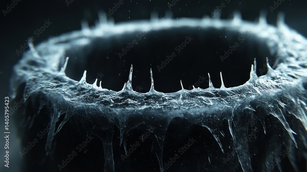 Poster abstract ring structure with spiky edges