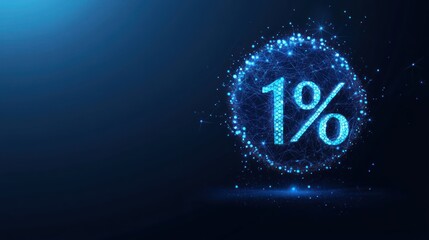 One percent symbol, digitally rendered