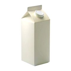 Blank milk carton with screw cap, isolated on Transparent Background, perfect for branding or packaging design concepts.